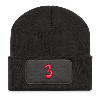 3 - Beanie recyclé à patch - charbon - Devant
