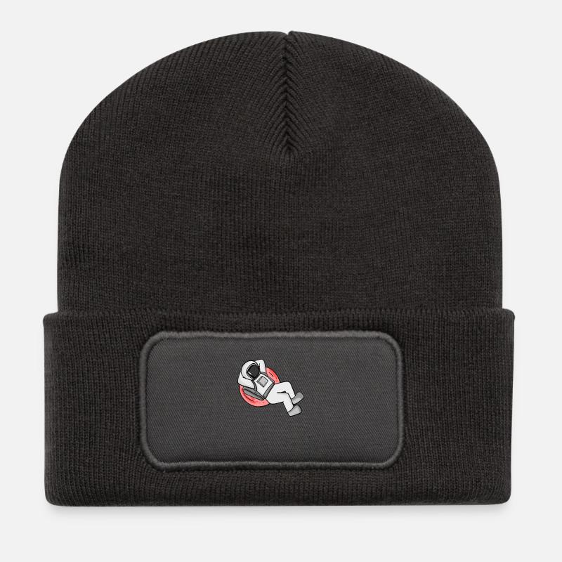 Astronaut - Beanie recyclé à patch - charbon
