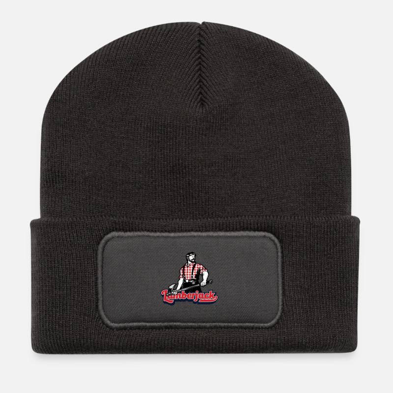 Bûcheron Bûcheron Bûcheron Menuisier - Beanie recyclé à patch - charbon