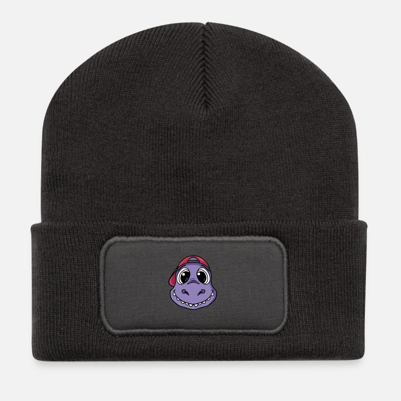 Dinosaures - Beanie recyclé à patch - charbon