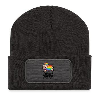 Arc-en-ciel mouton - LGBT mouton famille cadeau - Beanie recyclé à patch - charbon - Devant
