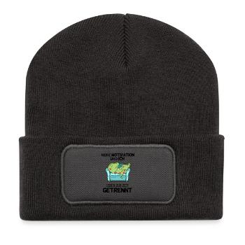 Keine Motivation - Recycelte Patch Beanie - Dunkelgrau - Vorne