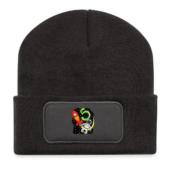 5e anniversaire astronaute garçon 5 ans cadeau - Beanie recyclé à patch - charbon - Devant