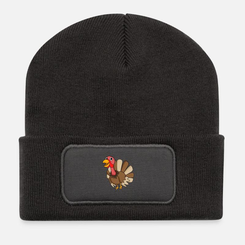 Truthahn - Recycelte Patch Beanie - Dunkelgrau