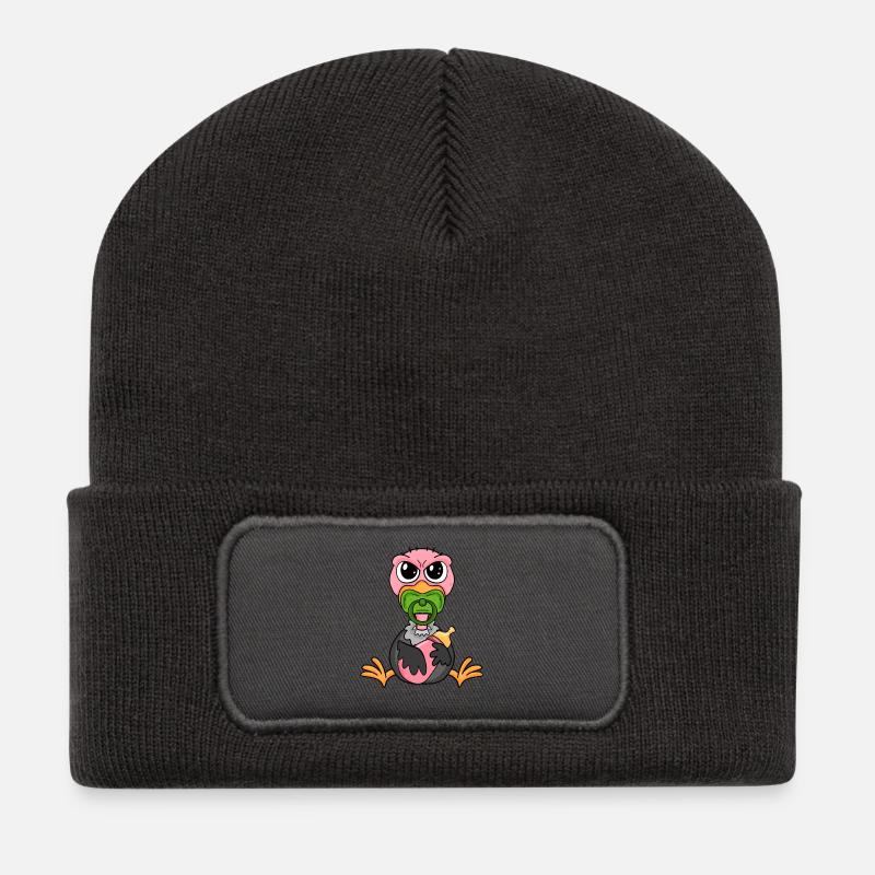 Baby Geier - Recycelte Patch Beanie - Dunkelgrau