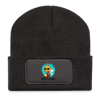 Sonnenbiene Peacezeichen Bee Cool - Recycelte Patch Beanie - Dunkelgrau - Vorne