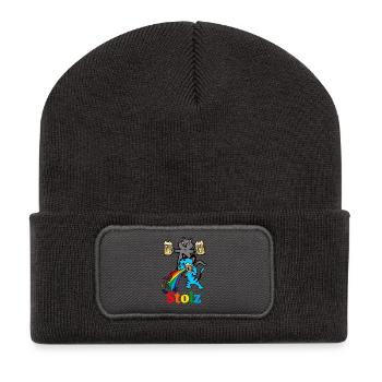 Stolz Kater Abfeiern kotzen saufen Party Feier - Recycelte Patch Beanie - Dunkelgrau - Vorne