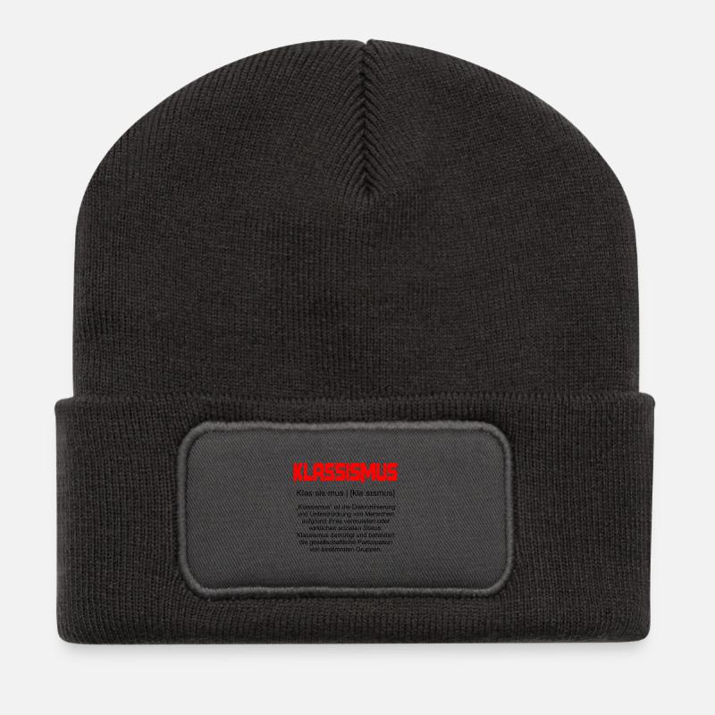 Eine Definition - Klassismus - Recycelte Patch Beanie - Dunkelgrau