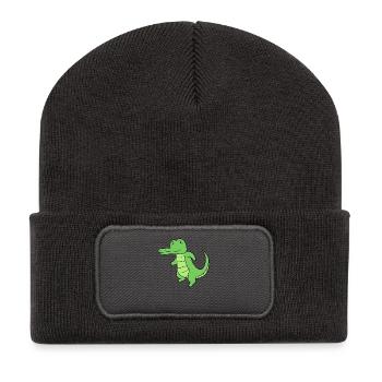 Crocodile - Beanie recyclé à patch - charbon - Devant