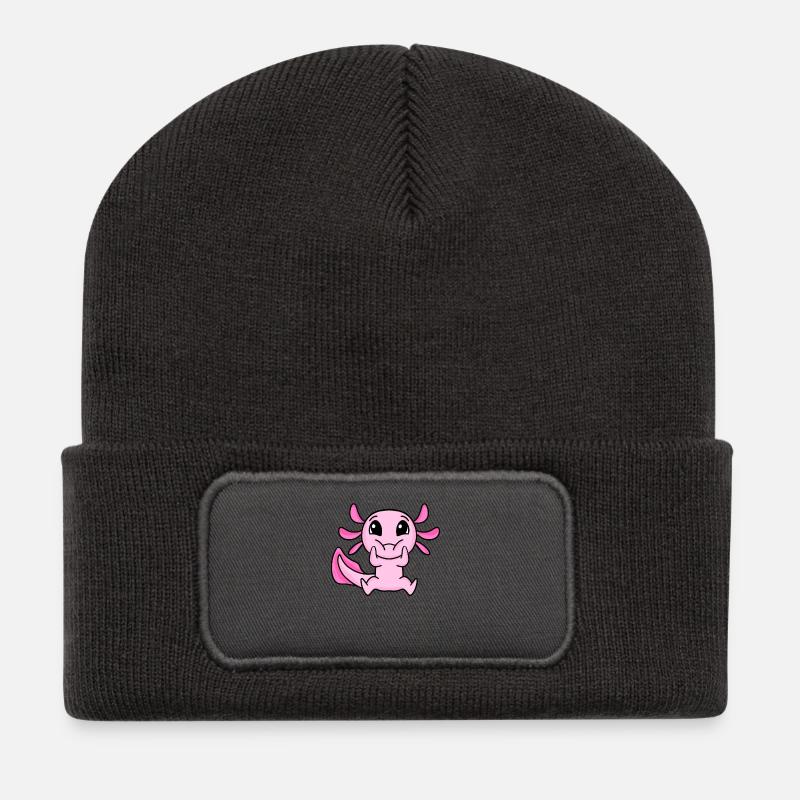 Axolotl - Recycelte Patch Beanie - Dunkelgrau