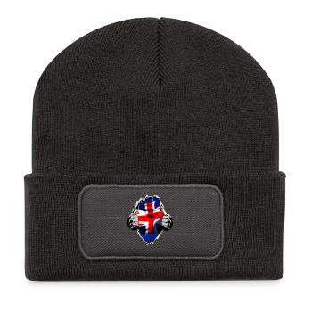 Great Britain England English Flag - Recycled Patch Beanie - dark grey - Front