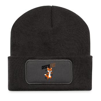 Disco Fuchs - Recycelte Patch Beanie - Dunkelgrau - Vorne