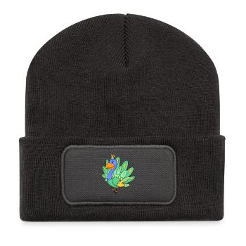 Pfau - Recycelte Patch Beanie - Dunkelgrau - Vorne