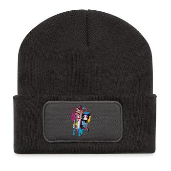 sprayer gorille d’art de rue cool dans le style graffiti - Beanie recyclé à patch - charbon - Devant
