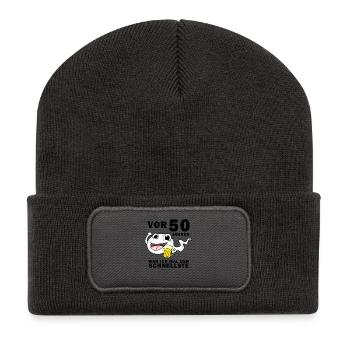 50 Jahre - 50. Geburtstag lustig Sperma - Recycelte Patch Beanie - Dunkelgrau - Vorne