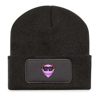 axolotl frais - Beanie recyclé à patch - charbon - Devant