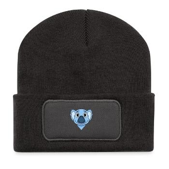 Koala - Recycelte Patch Beanie - Dunkelgrau - Vorne
