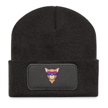 Bisexual Abyssinian Cat Cat Gift - Recycled Patch Beanie - dark grey - Front