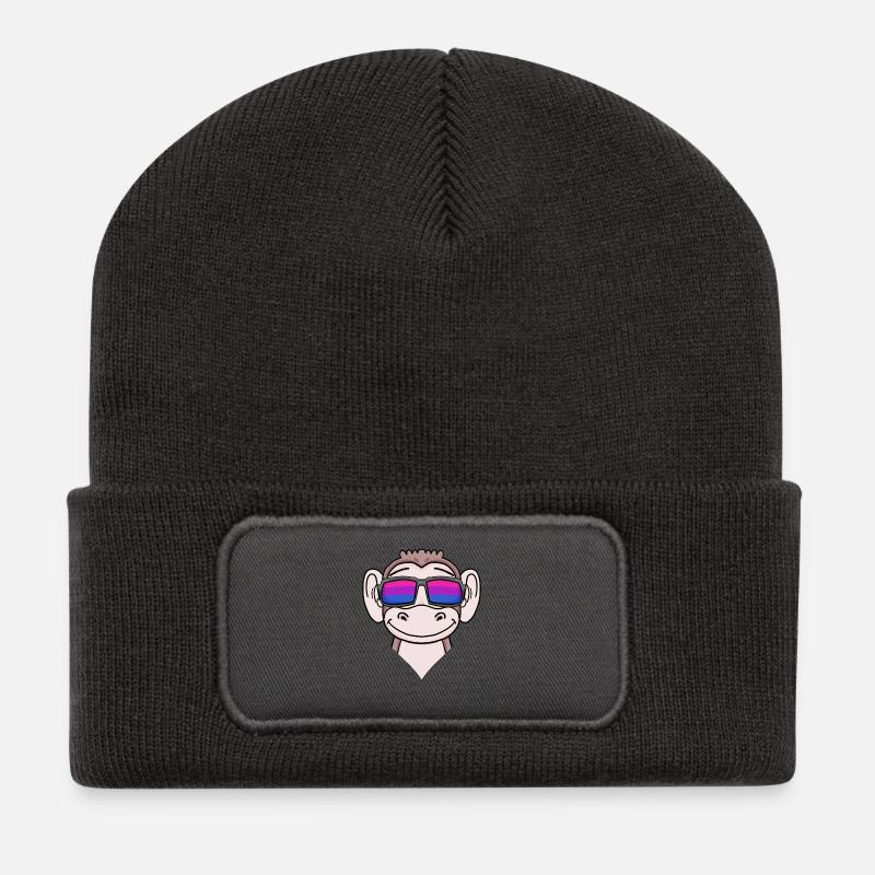 Bisexuell Affe Geschenk - Recycelte Patch Beanie - Dunkelgrau