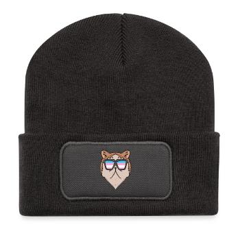 Transgender Transsexual Exotic Shorthair Cat - Recycled Patch Beanie - dark grey - Front