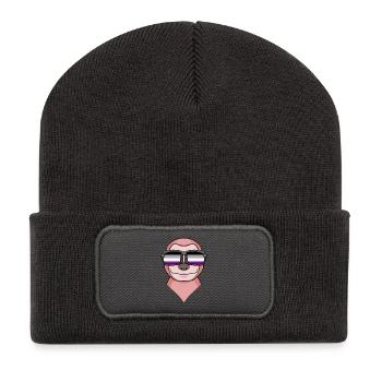 Asexuell Lgbt Faultier Asexualität - Recycelte Patch Beanie - Dunkelgrau - Vorne