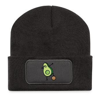 Dabbing Avocado Fußball Fußballspieler Keto Diët - Recycelte Patch Beanie - Dunkelgrau - Vorne