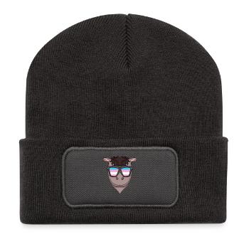 Cadeau de cheval transsexuel transgenre - Beanie recyclé à patch - charbon - Devant