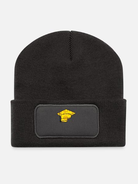 Studium Abschluss Absolventenkappe - Recycelte Patch Beanie - Dunkelgrau