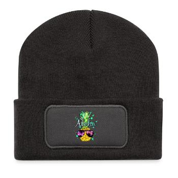 Ananas Aloha - Recycelte Patch Beanie - Dunkelgrau - Vorne