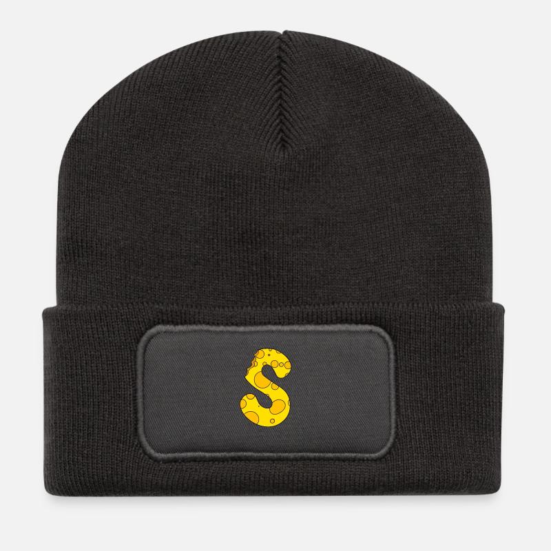Buchstabe S - Recycelte Patch Beanie - Dunkelgrau