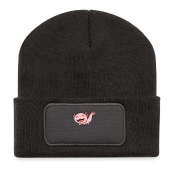Axolotl Rose Doux - Beanie recyclé à patch - charbon - Devant