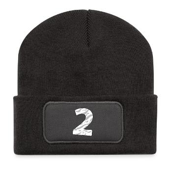 2 - Recycelte Patch Beanie - Dunkelgrau - Vorne