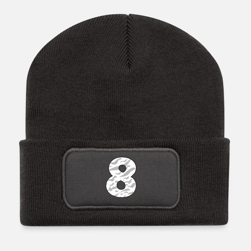 8 - Recycelte Patch Beanie - Dunkelgrau