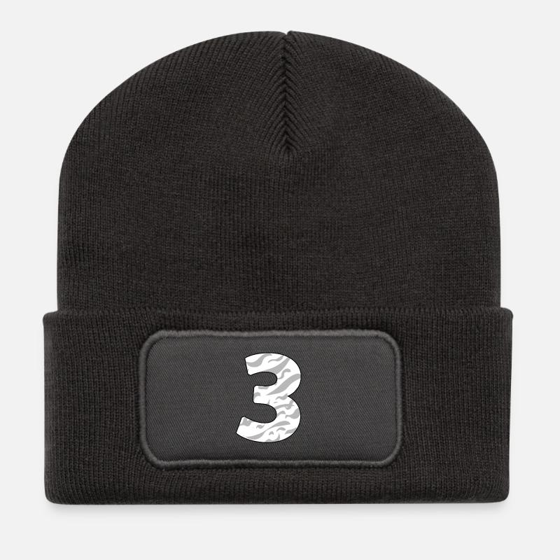 3 - Recycelte Patch Beanie - Dunkelgrau