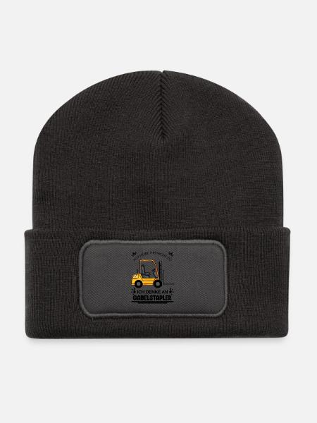 Staplerfahrer Gabelstapler Lager Logistik - Recycelte Patch Beanie - Dunkelgrau