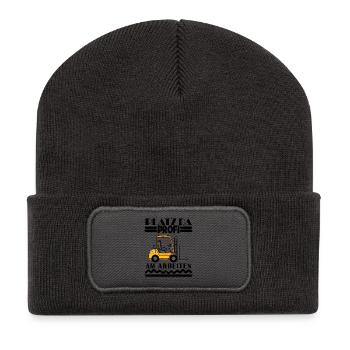 Staplerfahrer Gabelstapler Lager Logistik - Recycelte Patch Beanie - Dunkelgrau - Vorne