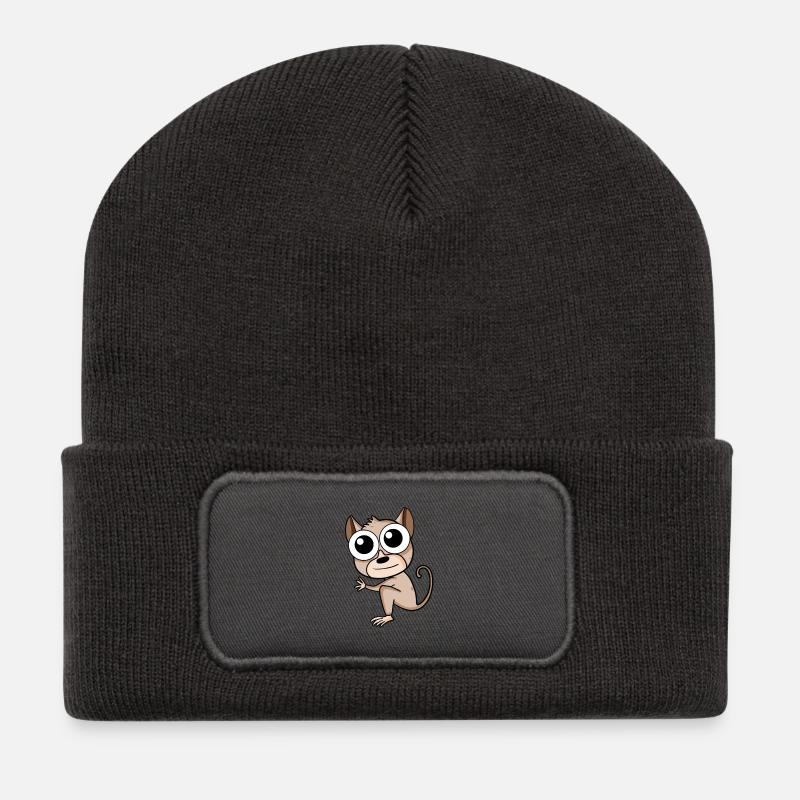 Tarsier Koboldmakis - Recycelte Patch Beanie - Dunkelgrau