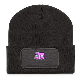 Camping Car Rose Femmes - Beanie recyclé à patch - charbon - Devant