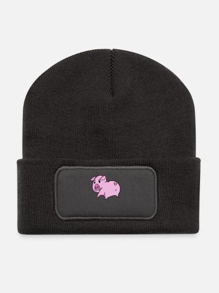 Pig Ass - Pig Butt - Beanie riciclato con toppa - antracite