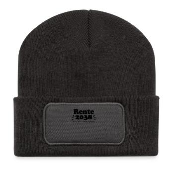Rente 2038 Ruhestand Rentner Renteneintritt - Recycelte Patch Beanie - Dunkelgrau - Vorne