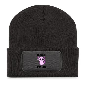 40 ans - 40 ans - câlin - Beanie recyclé à patch - charbon - Devant