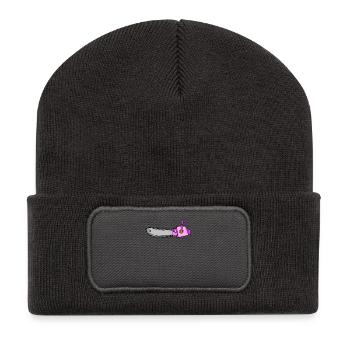 Tronçonneuse pour femme - Tronçonneuse pour femme - Beanie recyclé à patch - charbon - Devant