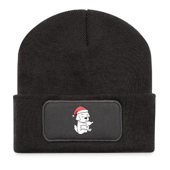 Pyrenean Mountain Dog Dog Christmas Sleep Tired - Recycled Patch Beanie - dark grey - Front