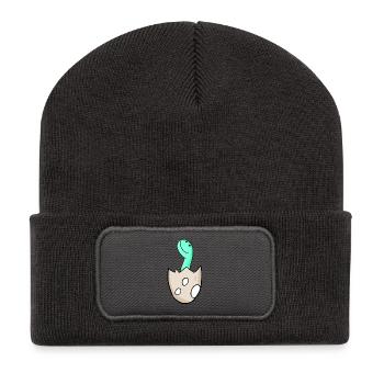 Dinosaur Egg Dino Motif - Recycled Patch Beanie - dark grey - Front