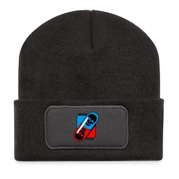 Nimm - deine - Medizin - Totenkopf - Recycelte Patch Beanie - Dunkelgrau - Vorne