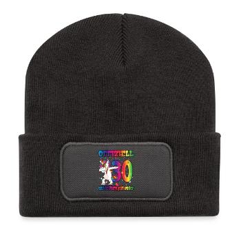 Offiziell 30 und die Party geht weiter - Einhorn - Recycelte Patch Beanie - Dunkelgrau - Vorne