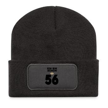 56. Geburtstag Geschenk - 56 Jahre mit Krone - Recycelte Patch Beanie - Dunkelgrau - Vorne