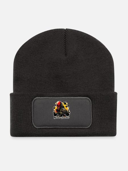 Monstertruck mit Totenkopf und voller Zerstörung - Recycelte Patch Beanie - Dunkelgrau