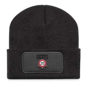 20. Geburtstag Schonend Behandeln Oldtimer Ist 20 - Recycelte Patch Beanie - Dunkelgrau - Vorne