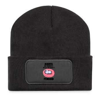 Pinguin Pinguine Spruch - Recycelte Patch Beanie - Dunkelgrau - Vorne